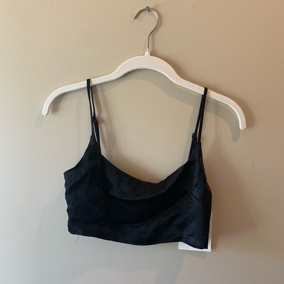DISSH Charli Black Satin Crop Top - Picture 7 of 9